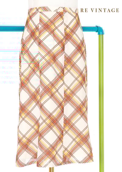 氣質單品 - 橘黃色菱格紋及膝裙（～25"）5