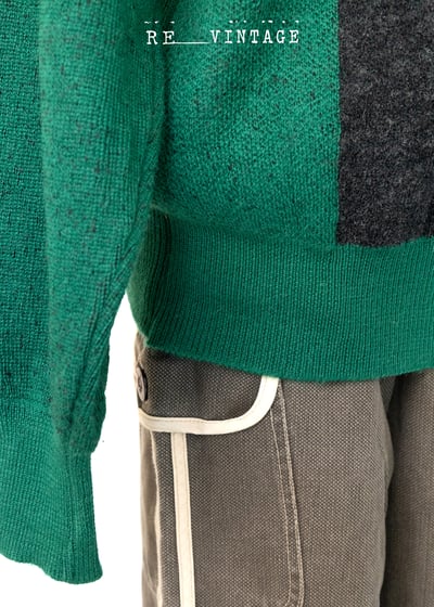 寶綠色/深灰大格紋針織外套12