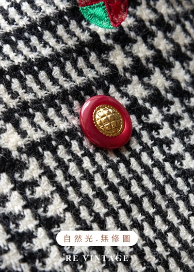 紅釦千鳥格刺繡西裝外套13