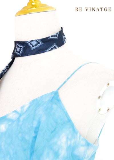 水藍の天空藍染細肩帶洋裝10