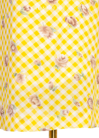 檸檬玫瑰格紋細肩帶迷你洋裝5