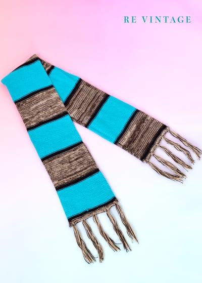 Turquoise 雙色流蘇短圍巾5