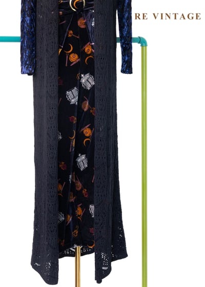 Dark Navy長版圖騰鉤針罩衫4