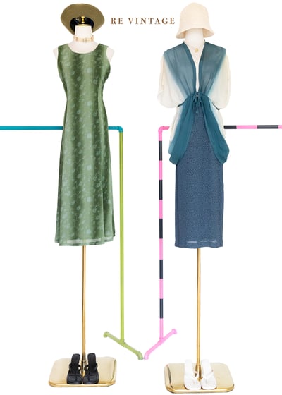 高貴圖騰藍綠色長裙（25"）2