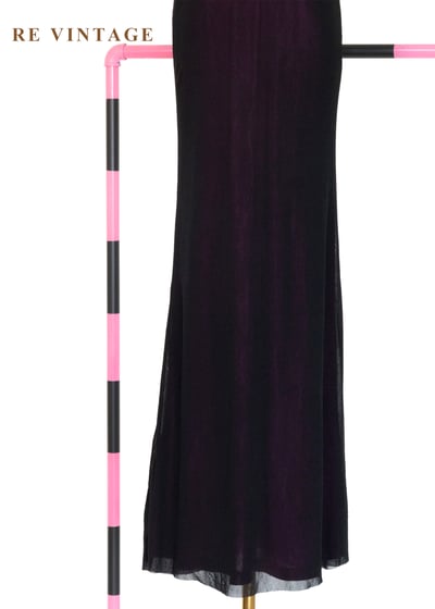 黑夜裡盛開的紫紅花繞頸長洋裝4