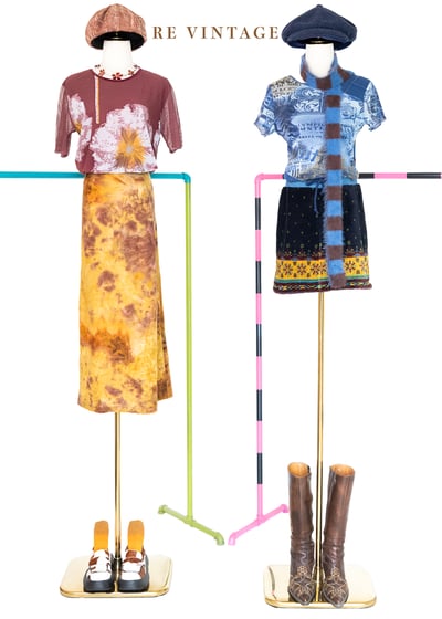 酒紅白花網紗上衣2