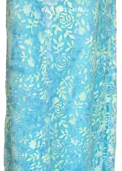 暈染湖水藍調玫瑰長裙（26"）9