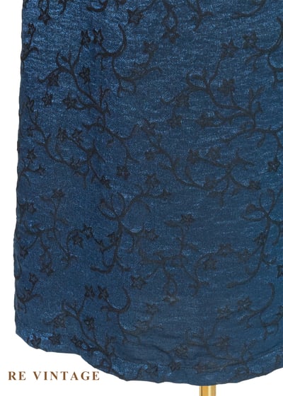 藤蔓藍光銀河優雅細肩帶長洋裝6