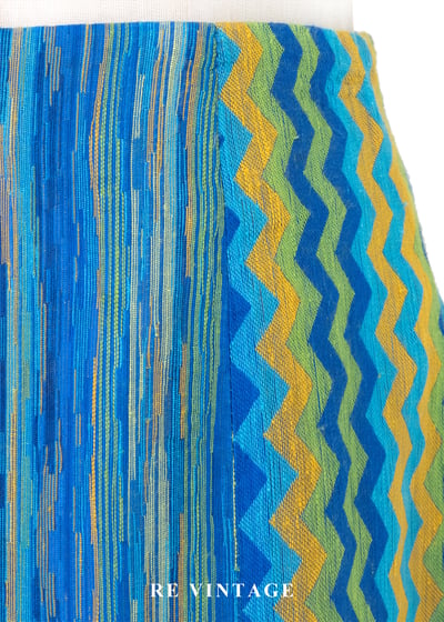 套裝裙子 - 藍調信號像素浪潮短裙（23"）5