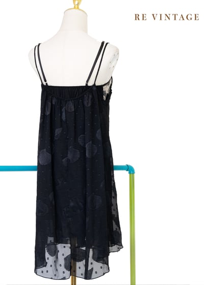 貝殼黑紗珠珠蝴蝶結細肩帶洋裝11