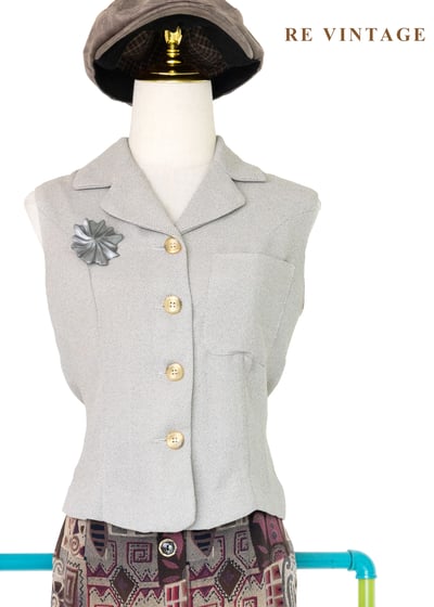 質感單品 - 倫敦的霧色知性簡約織紋背心1