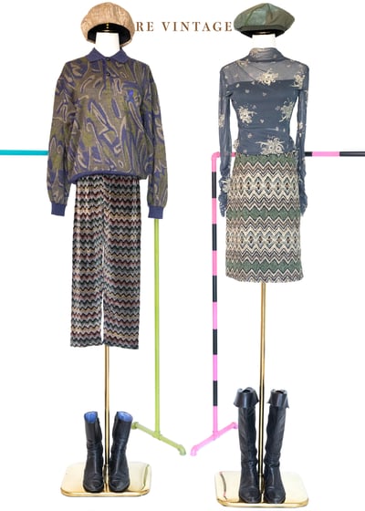 山間美景毛呢及膝裙（24.5"）2