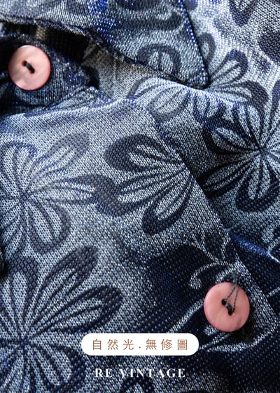 電波花語  - 極光藍燒花透膚上衣11