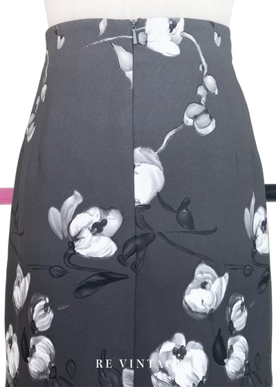 黑灰漸層水墨花短裙（28"）11