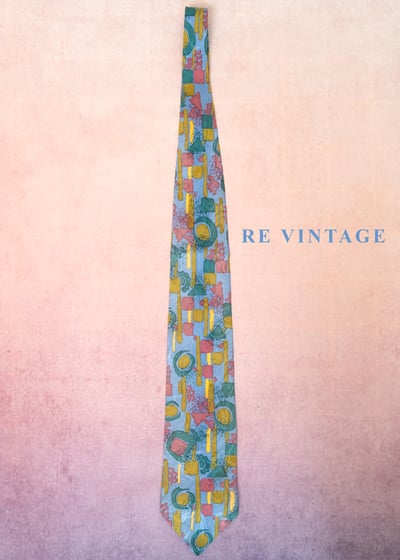 淺藍幾何塗鴉領帶10
