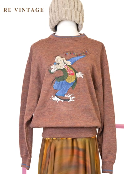 下雨天頑皮狗紅棕色針織毛衣1