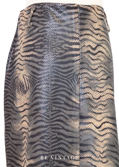 迷幻野光動物紋光澤及膝裙（27"）8