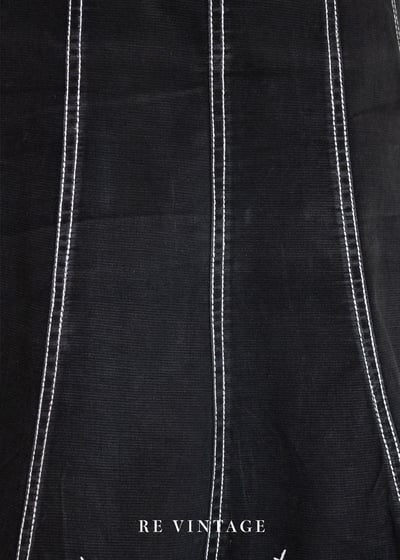 Stitch Patch 手繪趣味縫線黑色短裙（26"）13