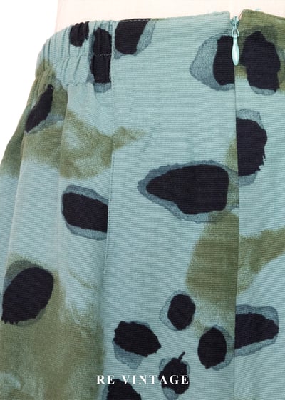 印象派之夢 - 藍綠色斑紋圖騰及膝裙（27-30"）9