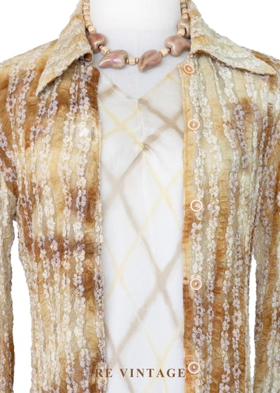 蜂蜜褶光小花上衣3