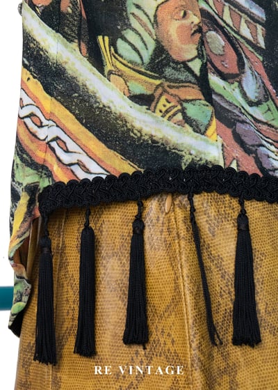 義大利製 - 中世紀滿版壁畫流蘇背心15