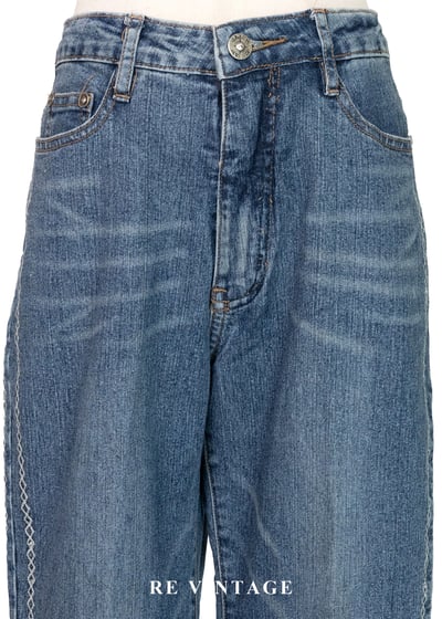 漫遊公路側邊編織圖騰牛仔褲（26"）3