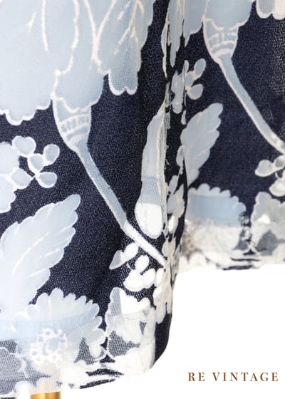 雙色藍韻花影長裙（26"）12