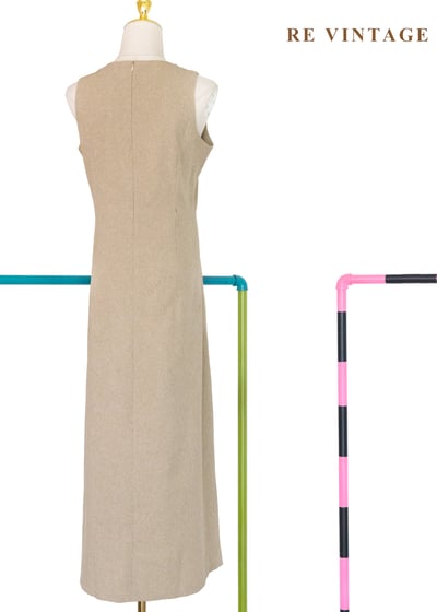 質感單品 - 燕麥色小白花長洋裝11