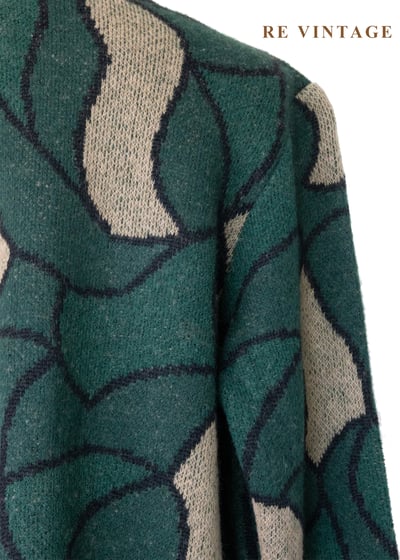 溫暖の苔綠幾何線條針織外套9