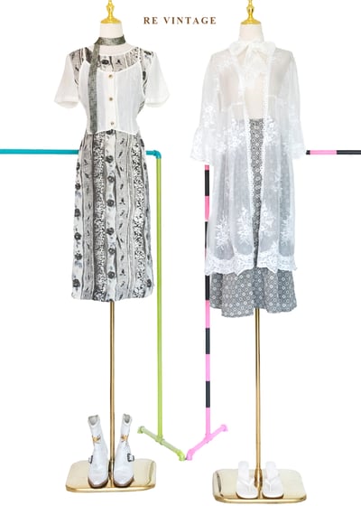 Light Gray 幾何塔羅傘狀長裙（25"）2