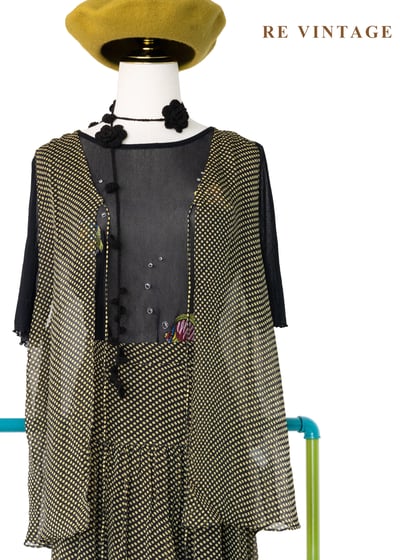 套裝組合 - 法式黃波點背心1