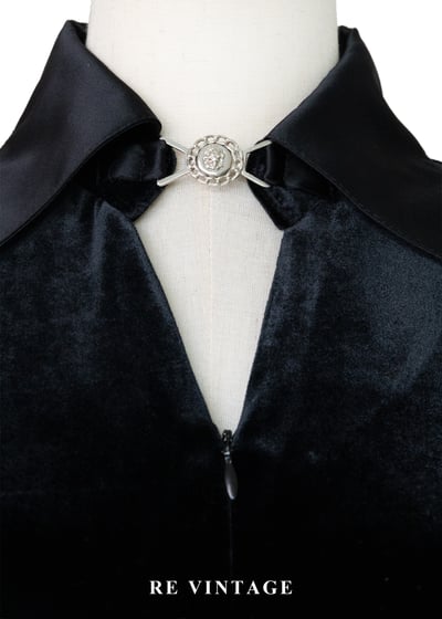 質感單品 - 銀釦靈魂黑絨連身洋裝7