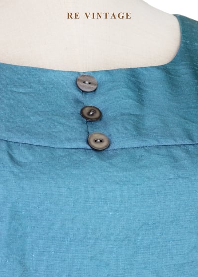 翡冷翠的湖光方領小色花拼接洋裝7