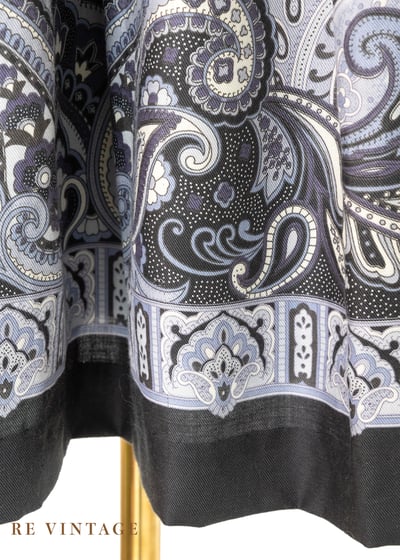 Scarf Print 漂亮的淺淺藍印花中長裙（27"）9