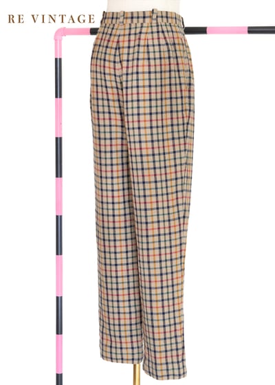 高腰毛料彩色格紋長褲（26"）6