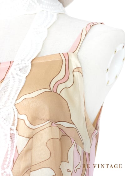 草莓咖啡流動線條細肩帶洋裝4