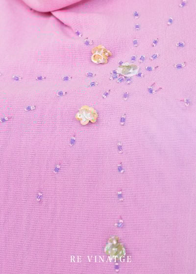 甜甜粉色珠珠小花薄款長袖上衣6