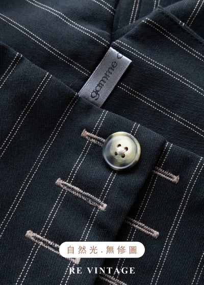 縱橫秩序 - 高腰排釦直條紋高腰長裙（26"）12