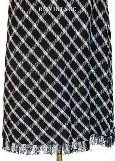 黑白斜格紋抽鬚下擺美裙（27"）6