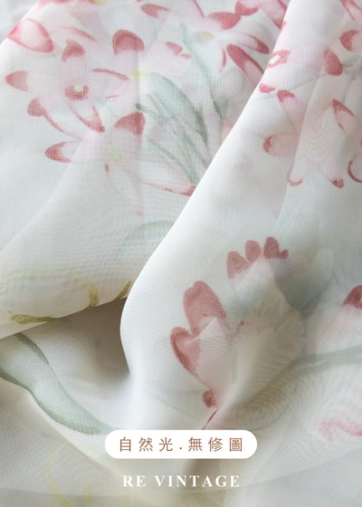 田園碎花方領透膚花卉長洋裝16