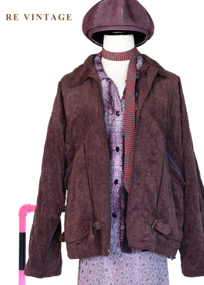 微醺梅洛酒水洗菱格紋夾克外套3