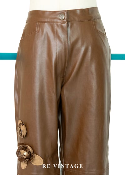 沙漠裡的玫瑰皮革長褲（28”）3