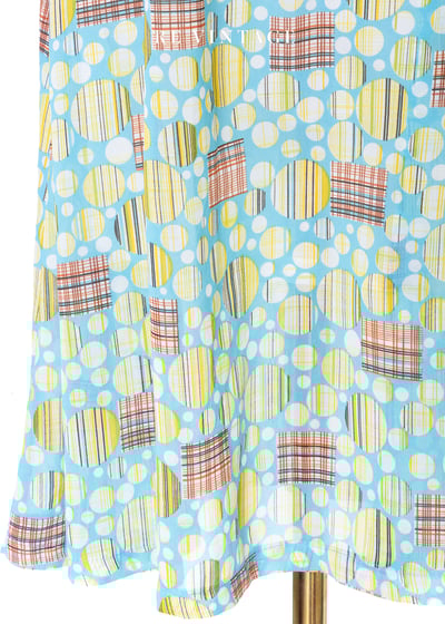 天空藍線條泡泡長裙（27"）10