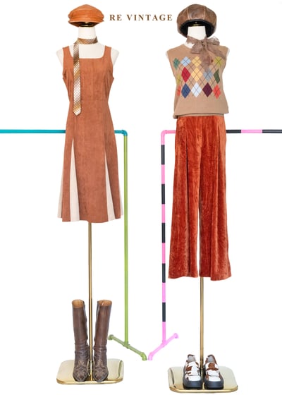 溫潤南瓜橘拼色洋裝2