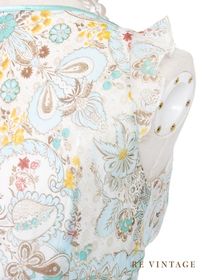 沖繩玻璃寶石色圖騰雪紡洋裝14