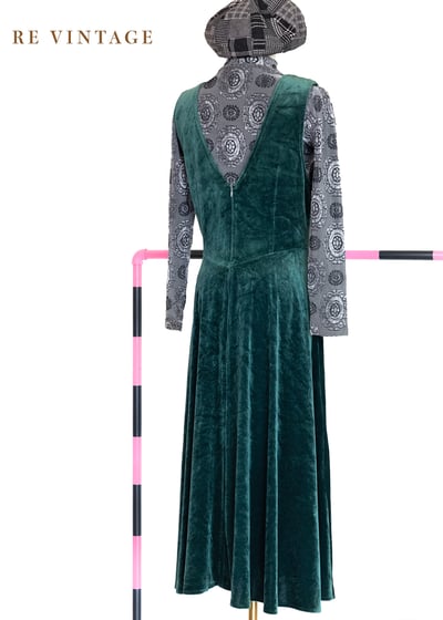 Peacock Green 小花釦絨布長洋裝6