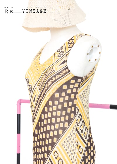 陽光暖黃色波希米雅圖騰長洋裝3