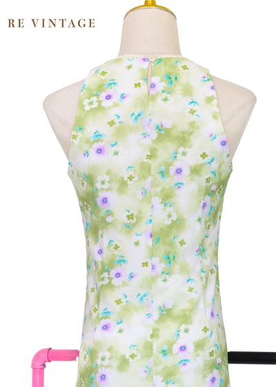 Dreamy Path 清新柔光綠削肩洋裝14