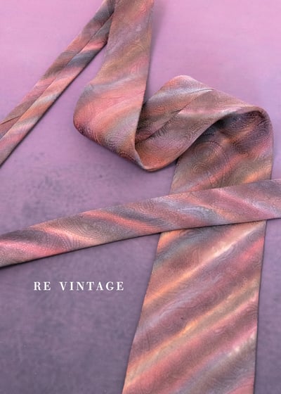 暮粉夕紫柔光畫布領帶7