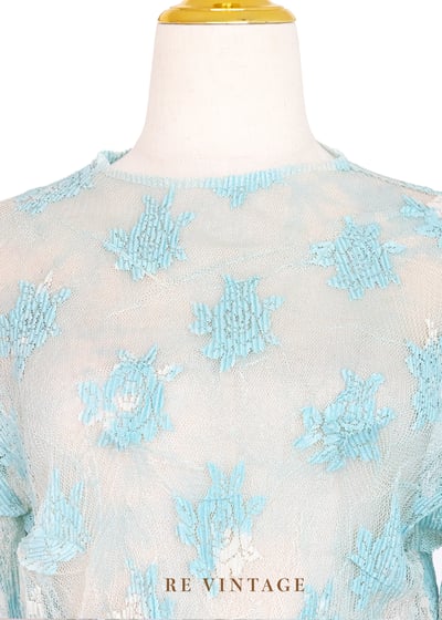 微光地中海顯白有氣質的網紗上衣3